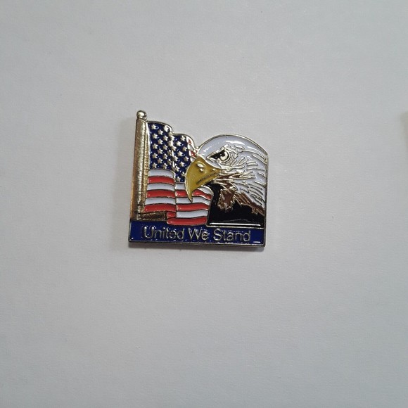 3 Patriotic Lapel/Hat Pins US Flag, Flag/Eagle United we Stand, 9/11 Ribbon - Picture 5 of 10